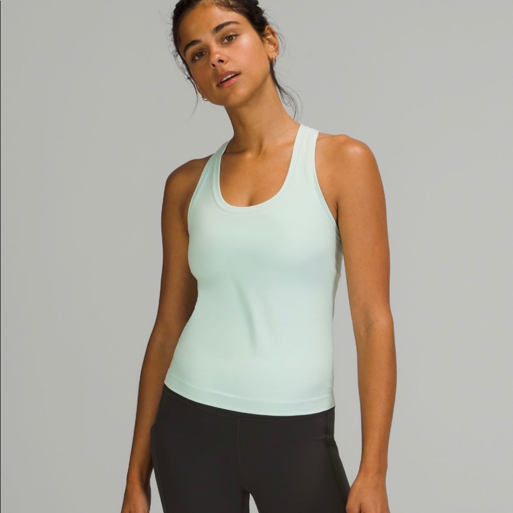 NWT Lululemon cool enough short tank top- delicate mint
